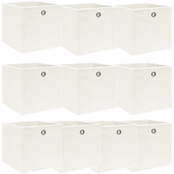Vidaxl - Boîtes de rangement 10 pcs Blanc 32x32x32 cm Tissu