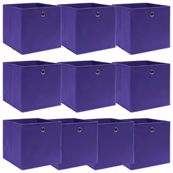 vidaXL Boîtes de rangement 10 pcs Violet 32x32x32 cm Tissu - TU