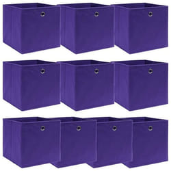 vidaXL Boîtes de rangement 10 pcs Violet 32x32x32 cm Tissu - TU