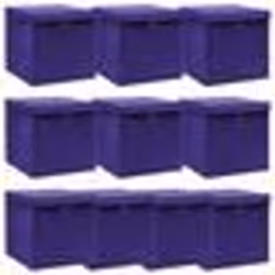 vidaXL Boîtes de rangement et couvercles 10pcs Violet 32x32x32cm Tissu - TU