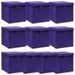 vidaXL Boîtes de rangement et couvercles 10pcs Violet 32x32x32cm Tissu - TU