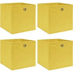 Vidaxl - Boîtes de rangement 4 pcs Jaune 32x32x32 cm Tissu