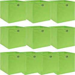 Vidaxl - Boîtes de rangement 10 pcs Vert 32x32x32 cm Tissu