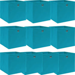 Vidaxl - Boîtes de rangement 10 pcs Bleu azuré 32x32x32 cm Tissu