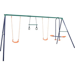 Ensemble de balançoire et anneaux de gymnastique 4 places Acier vidaXL