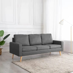 vidaXL Canapé à 3 places - Gris clair