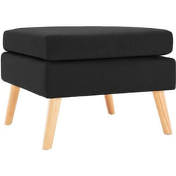 vidaXL Repose-pied Noir Tissu - TU