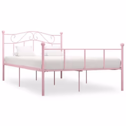 vidaXL Cadre de lit sans matelas rose métal 140x200 cm - 140 x 200 cm
