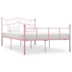 vidaXL Cadre de lit sans matelas rose métal 140x200 cm - 140 x 200 cm