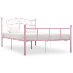 vidaXL Cadre de lit sans matelas rose métal 160x200 cm - 160 x 200 cm