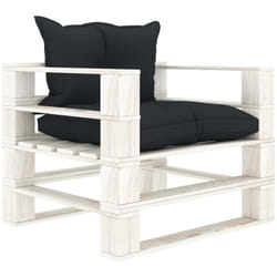 Vidaxl - Canapé palette de jardin avec coussins anthracite Bois