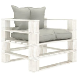 vidaXL Canapé palette de jardin avec coussins taupe Bois