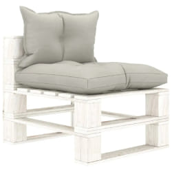 vidaXL Canapé de milieu palette de jardin avec coussins taupe Bois - TU