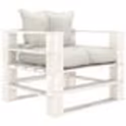 vidaXL Canapé palette de jardin avec coussins beige Bois