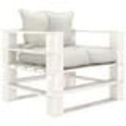 vidaXL Canapé palette de jardin avec coussins beige Bois
