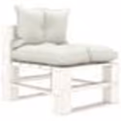 vidaXL Canapé palette de milieu de jardin avec coussins beige Bois - TU