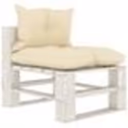 vidaXL Canapé palette de milieu de jardin avec coussins crème Bois - TU