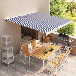 vidaXL Store à cassette motorisé 350x250 cm Bleu et blanc - TU