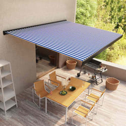 Vidaxl - Store à cassette motorisé 350x250 cm Bleu et blanc