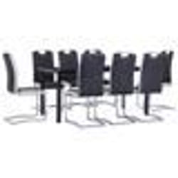 vidaXL Ensemble de salle à manger 9 pcs Similicuir Noir - TU