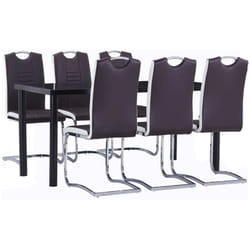 Vidaxl - Ensemble de salle à manger 7 pcs Similicuir Marron