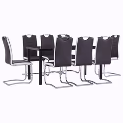 vidaXL Ensemble de salle à manger 9 pcs Similicuir Marron