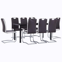 vidaXL Ensemble de salle à manger 9 pcs Similicuir Marron