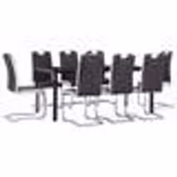 vidaXL Ensemble de salle à manger 9 pcs Similicuir Marron - TU