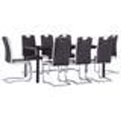 vidaXL Ensemble de salle à manger 9 pcs Similicuir Marron - TU