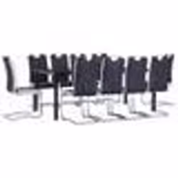vidaXL Ensemble de salle à manger 11 pcs Similicuir Noir - TU