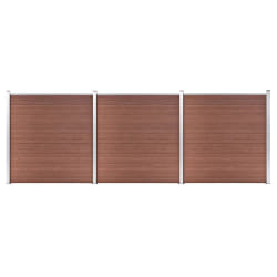 vidaXL Clôture de jardin WPC 526x186 cm Marron - TU