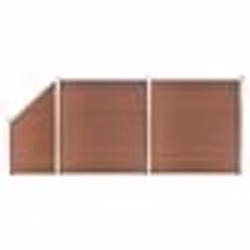 vidaXL Ensemble de clôture WPC 2 Carré + 1 Incliné 446 x 186 cm Marron - TU