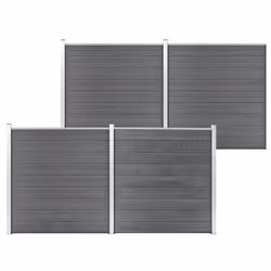 vidaXL Clôture de jardin WPC 699x186 cm Gris - TU