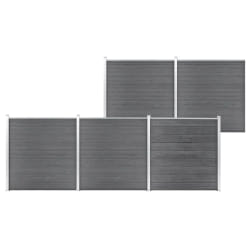 vidaXL Clôture de jardin WPC 872x186 cm Gris - TU