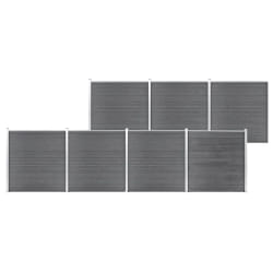 vidaXL Clôture de jardin WPC 1218x186 cm Gris - TU