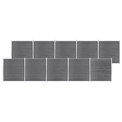 vidaXL Clôture de jardin WPC 1737x186 cm Gris - TU