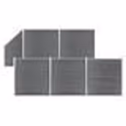 vidaXL Ensemble de clôture WPC 5 Carré + 1 Incliné 965 x 186 cm Gris - TU