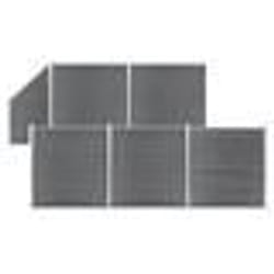 vidaXL Ensemble de clôture WPC 5 Carré + 1 Incliné 965 x 186 cm Gris - TU