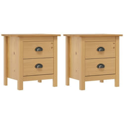 Tables de chevet Hill 2 pcs 46x35x49,5 cm Bois de pin solide Vidaxl