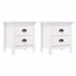 vidaXL Tables de chevet Hill 2 pcs Blanc 46x35x49,5 cm Bois pin solide