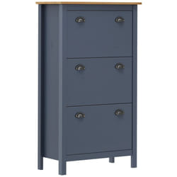 Armoire à chaussures Hill Gris 72x35x124 cm Bois de pin solide Vidaxl