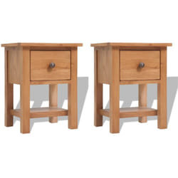 Vidaxl - Tables de chevet 2 pcs 36x30x47 cm bois de chêne massif