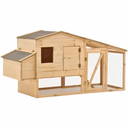 Ce poulailler en bois offre un endroit confortable pour l'élevage des petits animaux, en particulier les poulets pour se déte ...