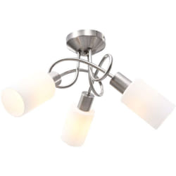 Vidaxl - Plafonnier avec abat-jour en verre 3 ampoules E14 Blanc Cône