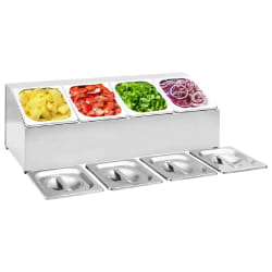 vidaXL Récipient Gastronorm avec 4 bacs GN 1/6 Acier inoxydable