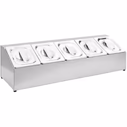 vidaXL Récipient Gastronorm avec 5 bacs GN 1/6 Acier inoxydable