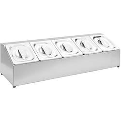 vidaXL Récipient Gastronorm avec 5 bacs GN 1/6 Acier inoxydable