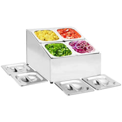 vidaXL Récipient Gastronorm avec 4 bacs GN 1/6 Acier inoxydable