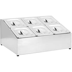 vidaXL Récipient Gastronorm avec 6 bacs GN 1/6 Acier inoxydable