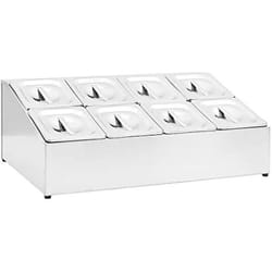 Récipient Gastronorm - vidaXL - GN 1/6 - Acier Inoxydable - 8 Bacs - Couvercles Inclus
